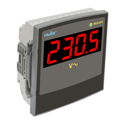 Radix REX305-V Single Phase / Three Phase Voltmeter, 1" LED Display, 96Wx96Hx45D