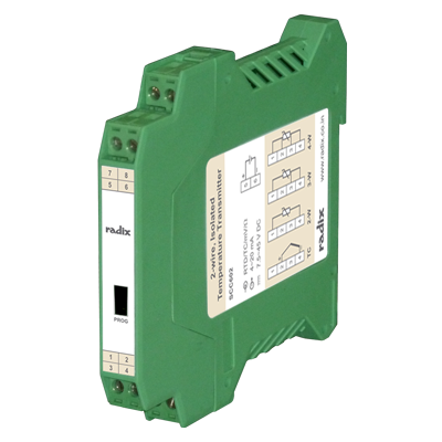 2-wire Temperature Transmitter, Isolated, Din-rail, Universal Input | Radix Electrosystems