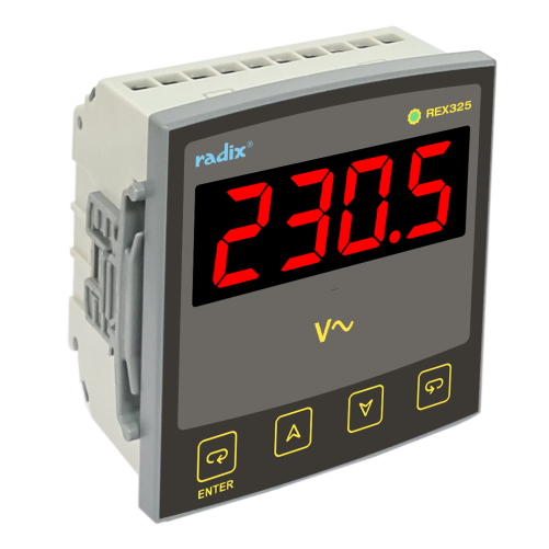Radix REX325-V Single Phase / Three Phase Voltmeter, 1" LED Display, RS485 Modbus® RTU, 96Wx96Hx62D
