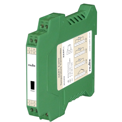 HART, 2-wire Temperature Transmitter, Isolated, Universal Input | Radix Electrosystems