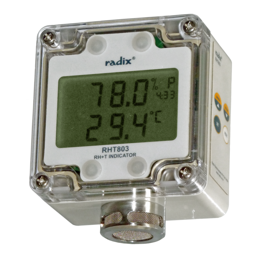 Radix RHT803 Relative Humidity / Temperature Indicator, Battery Operated