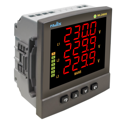 Multifunction Meter With LED Display, 96Wx96Hx62D | Radix Electrosystems